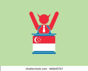 Singapore Podium Evil Politician