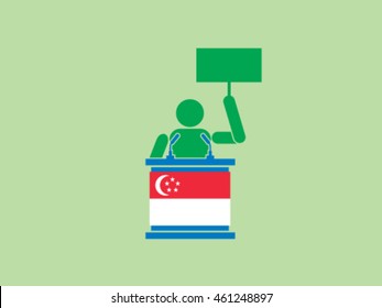 Singapore Podium Protest
