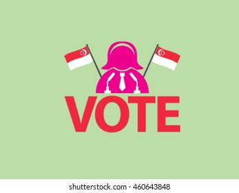 Singapore Podium Woman Politician Vote
