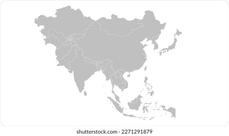Singapore red highlighted in full map of ASIA, flat design illustration vector
