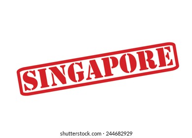 SINGAPORE Red Rubber Stamp vector over a white background.