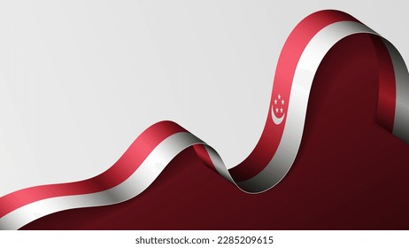 Singapore ribbon flag background. Element of impact for the use you want to make of it.