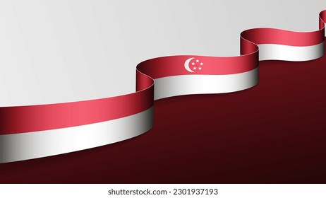 Singapore ribbon flag background. Element of impact for the use you want to make of it.