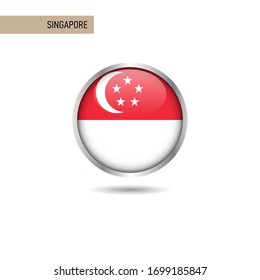 Design-Vorlage für runde Flaggen-Vektorillustration in Singapur