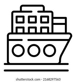 Singapore sea ship icon outline vector. City map. Asia travel