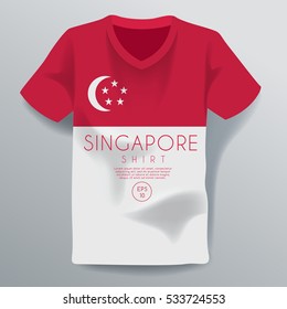 Singapore Shirt : National Shirt Template : Vector Illustration