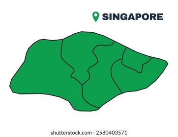 Singapore simple flat vector illustration map