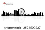 Singapore skyline, Singapore cityscape, Singapore skyscraper buildings vector silhouette. vector illustrator