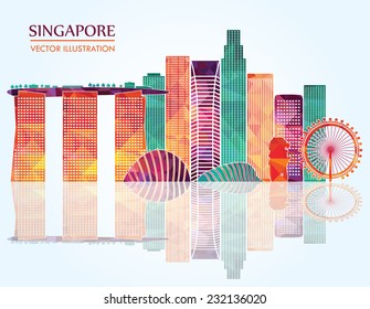 Singapore Skyline. Vector Illustration