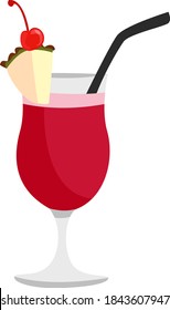 Singapore Sling, illustration, vector on white background