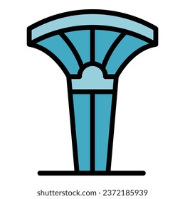 Singapore street light icon outline vector. Landmark travel. Asia hotel color flat