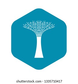 Singapore Supertree at the Gardens By The Bay icon in simple style isolated on white background