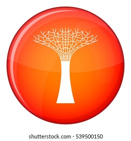 Singapore Supertree at the Gardens By The Bay icon in red circle isolated on white background vector illustration