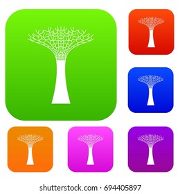 Singapore Supertree at the Gardens By The Bay set icon in different colors isolated vector illustration. Premium collection