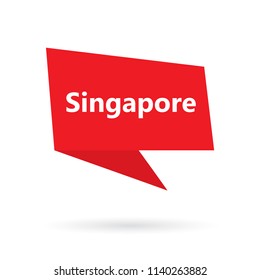 Singapore text on speach bubble- vector illustration