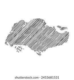 singapore thread map line vector illustration