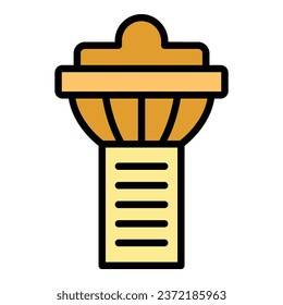 Singapore tower icon outline vector. City building. Asian national color flat