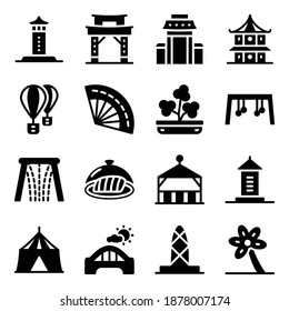 
Singapore Traditions Solid Icons Set
