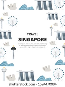 Singapore travel destination concept. Vector landmark of Singapore background. Vector illustration.