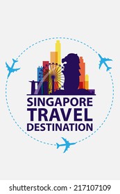 singapore travel vector