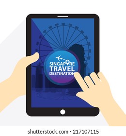 singapore travel vector