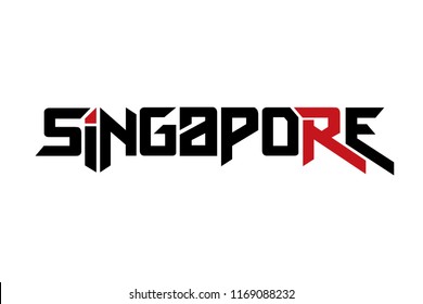 Singapore typography design vector, for t-shirt, poster and other uses