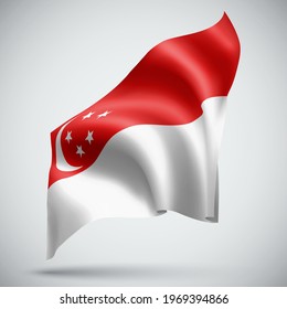 Singapore, vector 3d flag isolated on white background