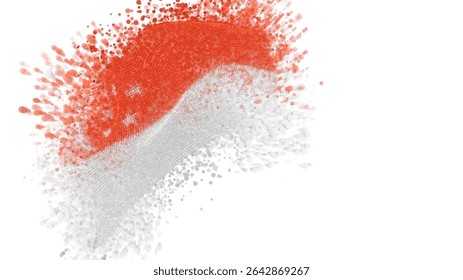 Singapore, vector 3d flag with a splash of paint dots, explosion of colored dots