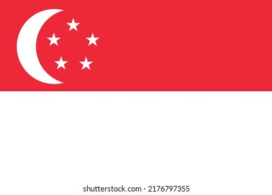 Singapore vector hand drawn flag, Singapore Dollar