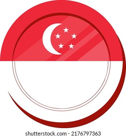 Bandera dibujada a mano por el vector de Singapur, dólar de Singapur