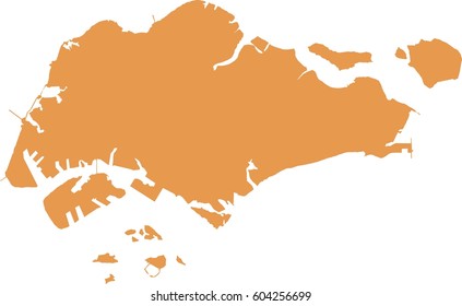 Singapore Vector Map Stock Vector (Royalty Free) 604256699 | Shutterstock