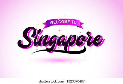 Singapore Welcome Creative Text Handwritten Font Stock Vector (Royalty ...