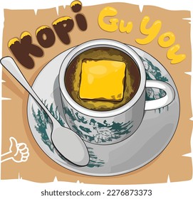 Singapore's "Kopi Gu You" typically involves brewing coffee, adding a tablespoon of butter, and sweetening it with sugar or condensed milk. The result is a creamy with a slightly nutty flavor.