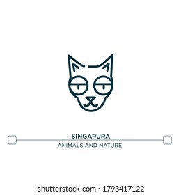 singapura vector line icon. Simple element illustration. singapura outline icon from cat set concept. Can be used for web and mobile
