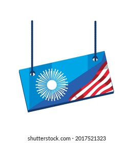 singboard usa flag and fireworks labor day
