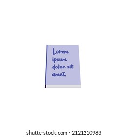 Singel Book isolated clip-art. Flat Design. Illustration Vector.