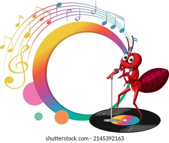 A singer ant cartoon character illustration