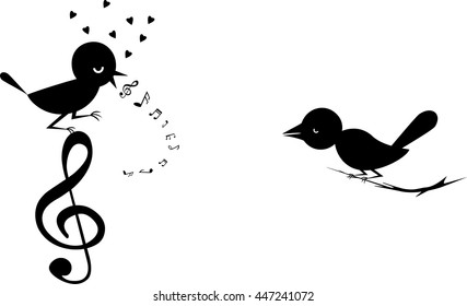 Singer, Bird , All elements are in separate layers color can be changed easily.      