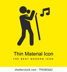 Singer bright yellow material minimal icon or logo design