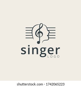 Singer or choir logo design template 