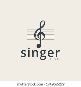 Singer or choir logo design template 