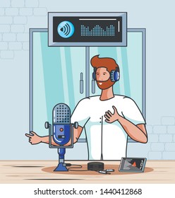 singer in digital audio studio