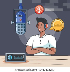 singer in digital audio studio