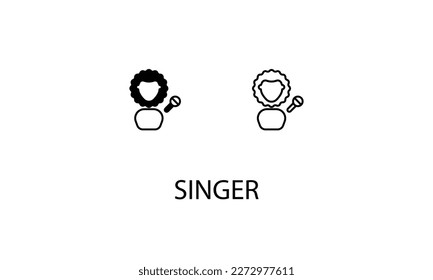 Singer double icon design stoke illustration