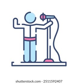 Ícone de cor de preenchimento do cantor, ilustração de vetor