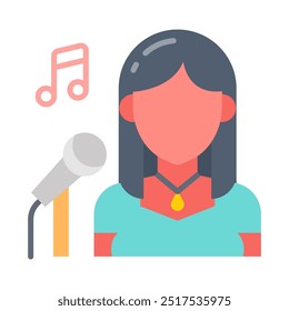 Iconos planos del cantante, Ilustración vectorial