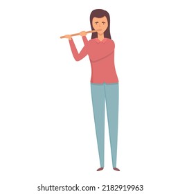 Singer Flute Icon Cartoon Vector. Guitar Jazz. Concert Art