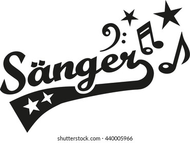 Singer german retro word