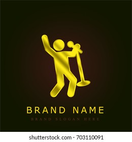 Singer golden metallic logo