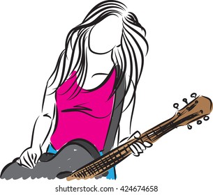 singer with guitar illustration